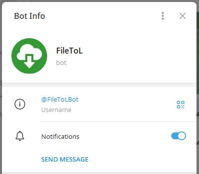 تصویر ربات تبدیل فایل به لینک تلگرام